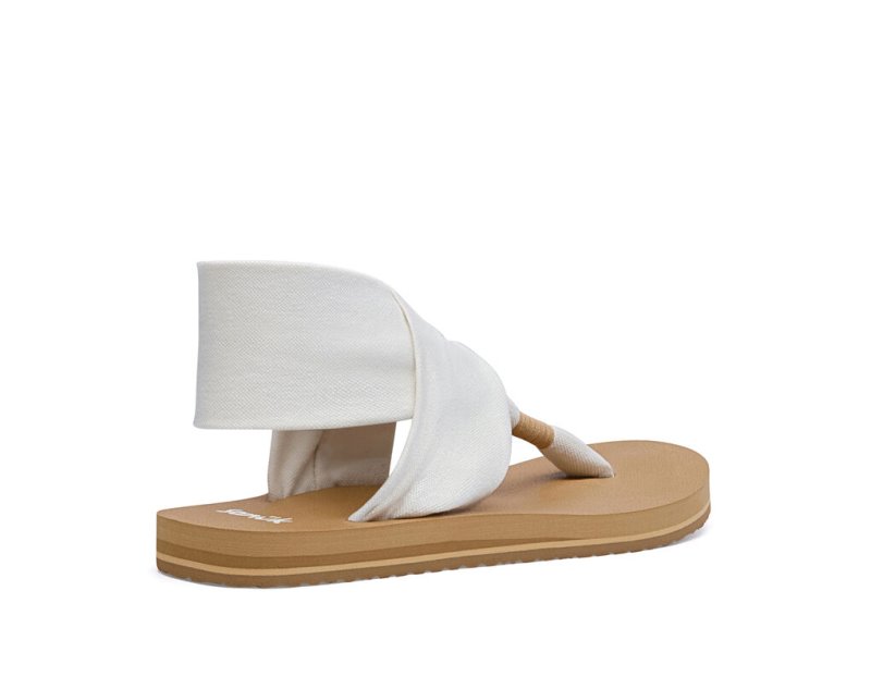 Sanuk Sling St Vegan Women's Sandals White / Brown | Canada 89WNB